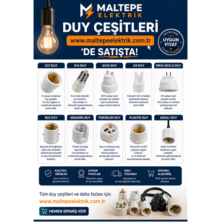 Duy Nedir? Duy Çeşitleri, Kullanım Alanları ve Duy Seçerken Dikkat Edilecekler I Maltepe Elektrik